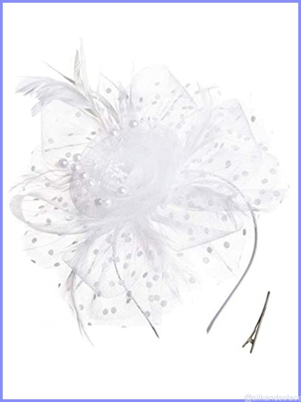 Vintage Pearl Feather Fascinator Headband Hat for Tea Party Wedding Cocktail